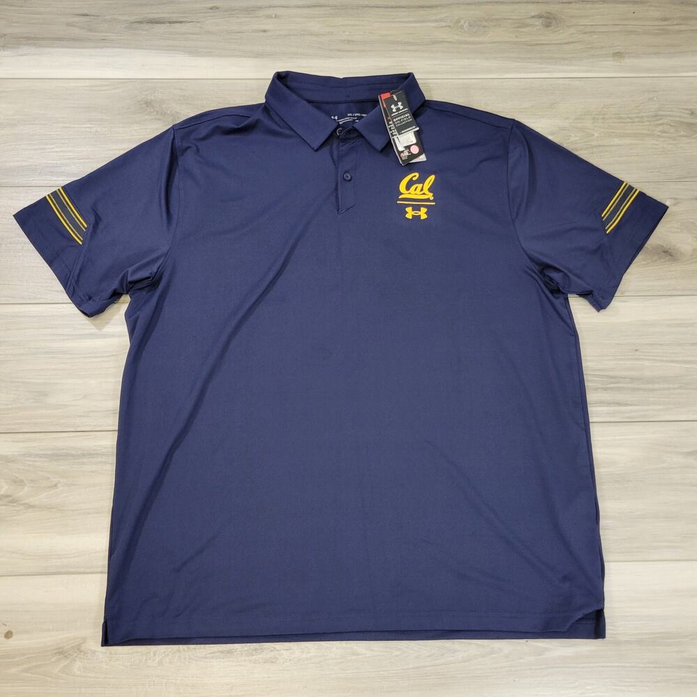 Under Armour Polo Shirt Men's 2XL Navy California Golden Bears New